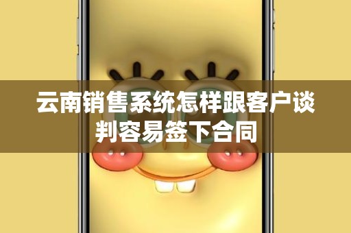 云南销售系统怎样跟客户谈判容易签下合同