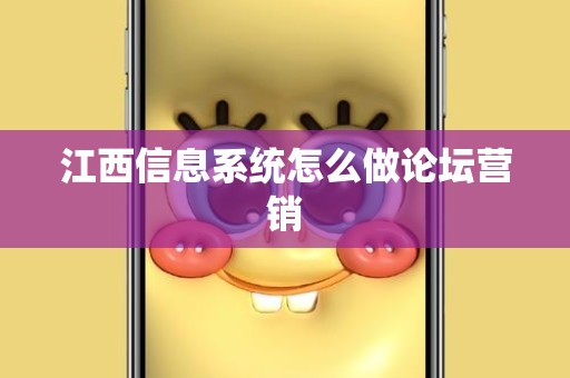江西信息系统怎么做论坛营销