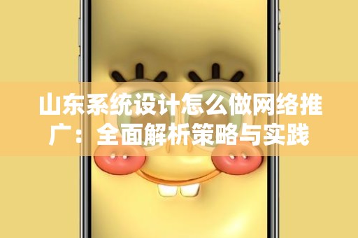 山东系统设计怎么做网络推广：全面解析策略与实践