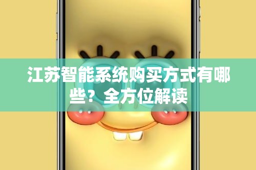 江苏智能系统购买方式有哪些？全方位解读