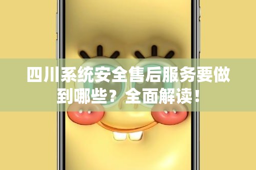 四川系统安全售后服务要做到哪些？全面解读！