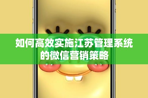 如何高效实施江苏管理系统的微信营销策略