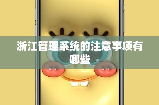 浙江管理系统的注意事项有哪些