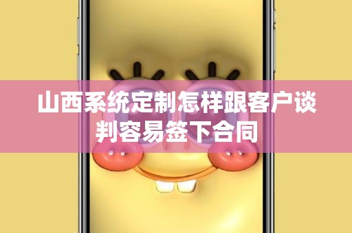 山西系统定制怎样跟客户谈判容易签下合同
