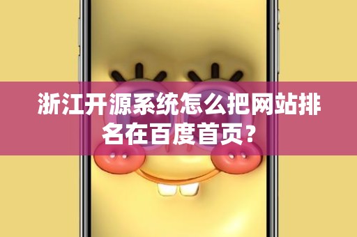 浙江开源系统怎么把网站排名在百度首页？