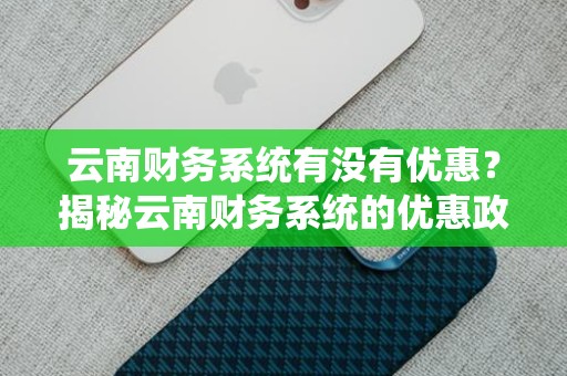 云南财务系统有没有优惠？揭秘云南财务系统的优惠政策与服务