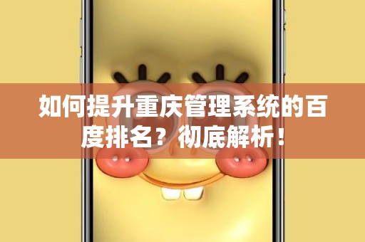 如何提升重庆管理系统的百度排名？彻底解析！