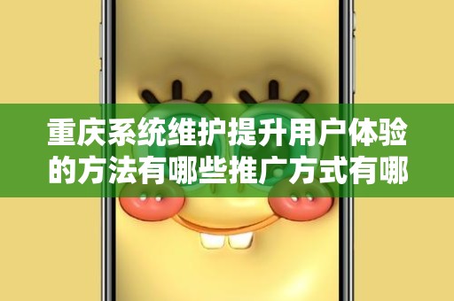 重庆系统维护提升用户体验的方法有哪些推广方式有哪些