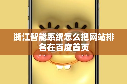 浙江智能系统怎么把网站排名在百度首页