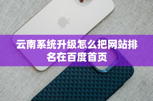 云南系统升级怎么把网站排名在百度首页