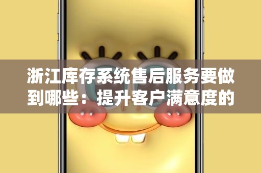 浙江库存系统售后服务要做到哪些：提升客户满意度的关键要素