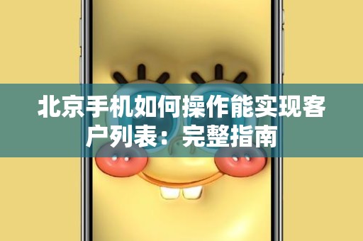 北京手机如何操作能实现客户列表：完整指南