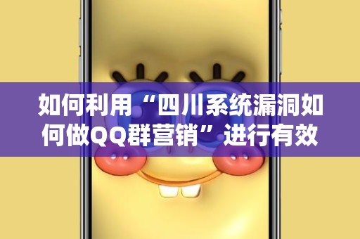 如何利用“四川系统漏洞如何做QQ群营销”进行有效市场推广