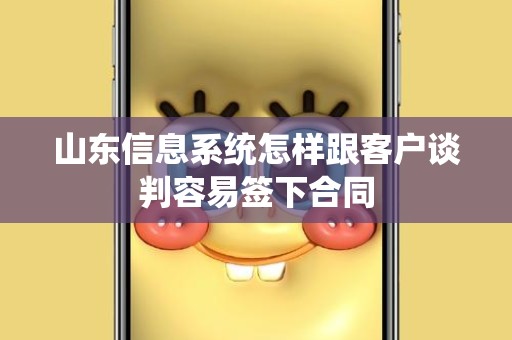 山东信息系统怎样跟客户谈判容易签下合同