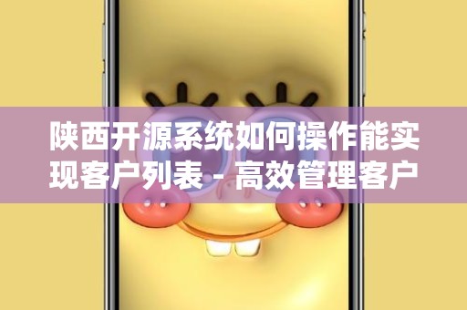 陕西开源系统如何操作能实现客户列表 - 高效管理客户资源的最佳指南