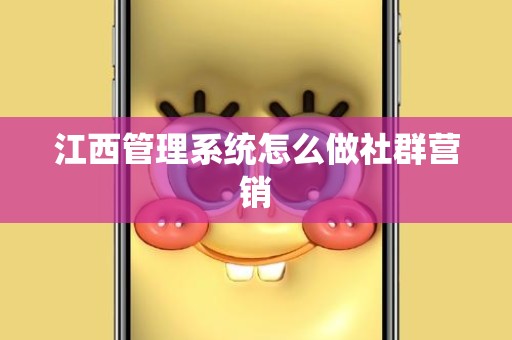 江西管理系统怎么做社群营销