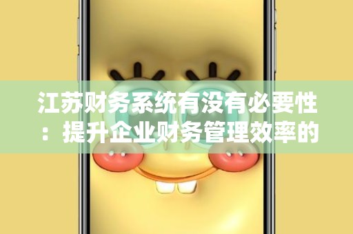 江苏财务系统有没有必要性：提升企业财务管理效率的关键