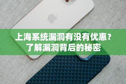 上海系统漏洞有没有优惠？了解漏洞背后的秘密