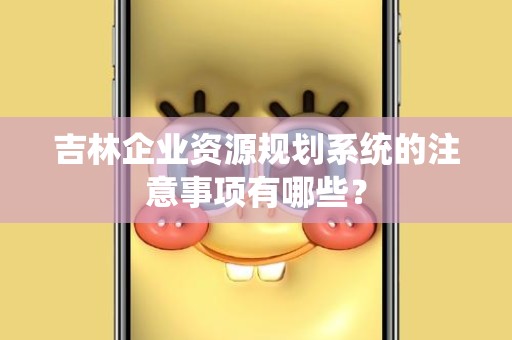 吉林企业资源规划系统的注意事项有哪些？