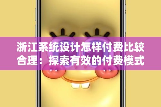 浙江系统设计怎样付费比较合理：探索有效的付费模式
